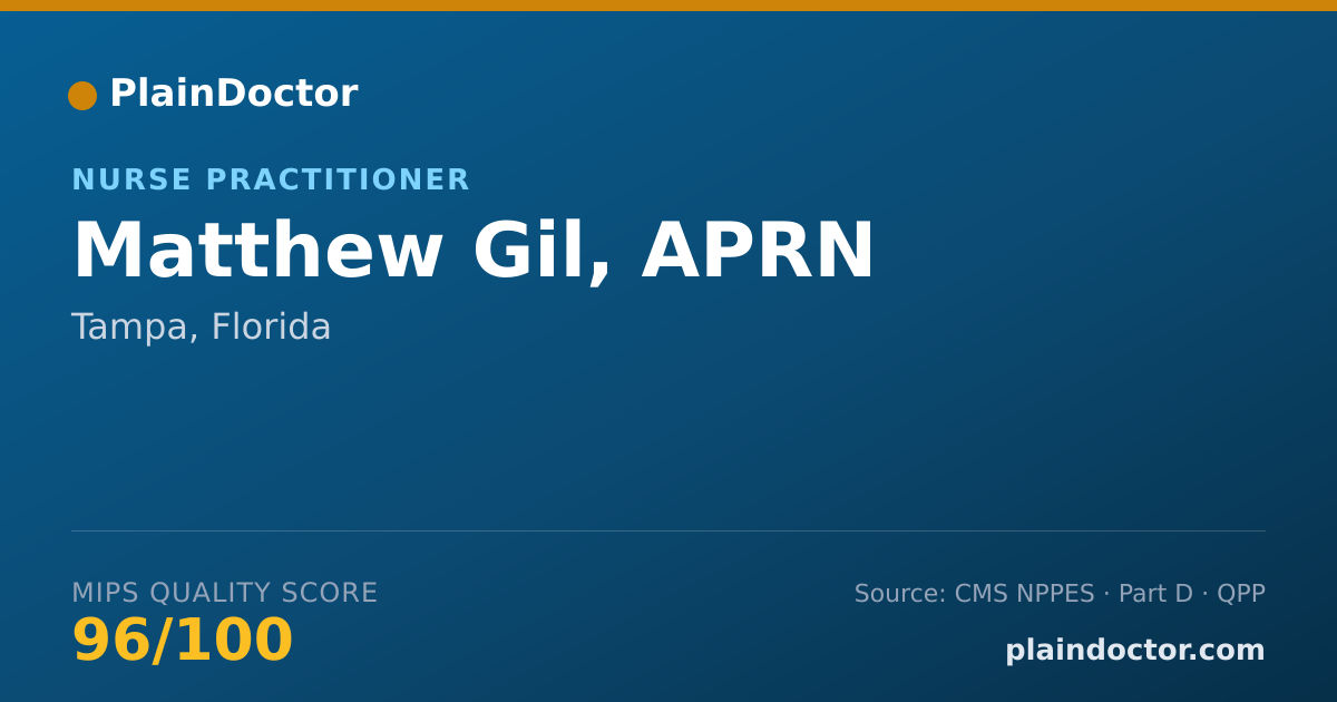 Shareable card for Matthew Gil, APRN - Nurse Practitioner, Tampa, FL