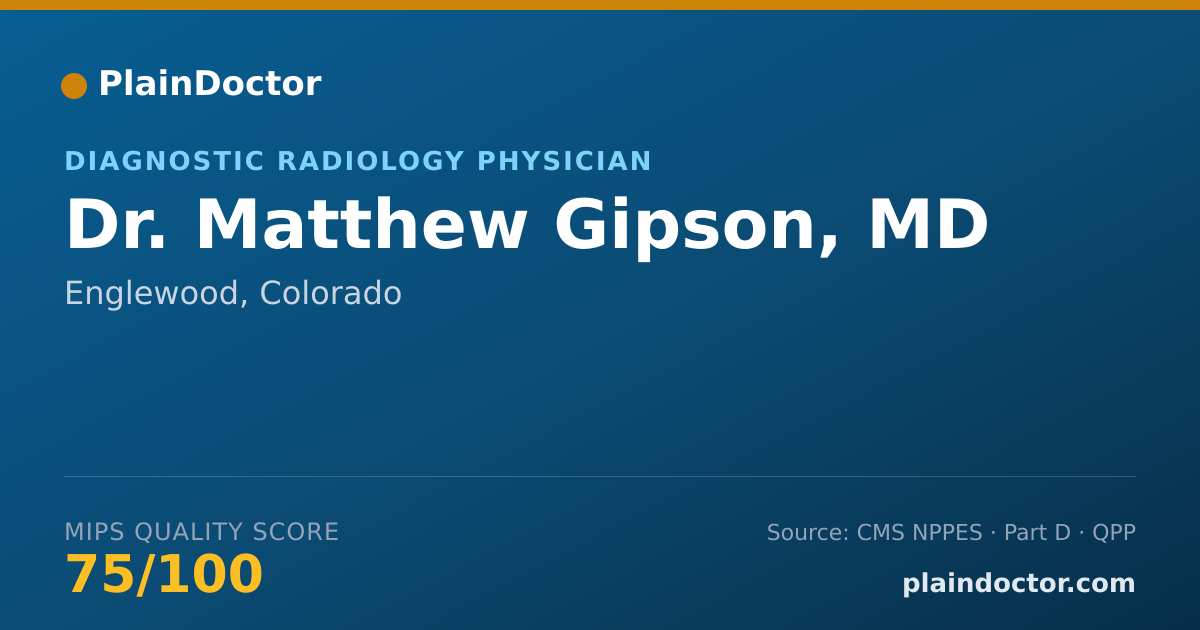 Shareable card for Matthew Gipson, MD - Diagnostic Radiology Physician, Englewood, CO