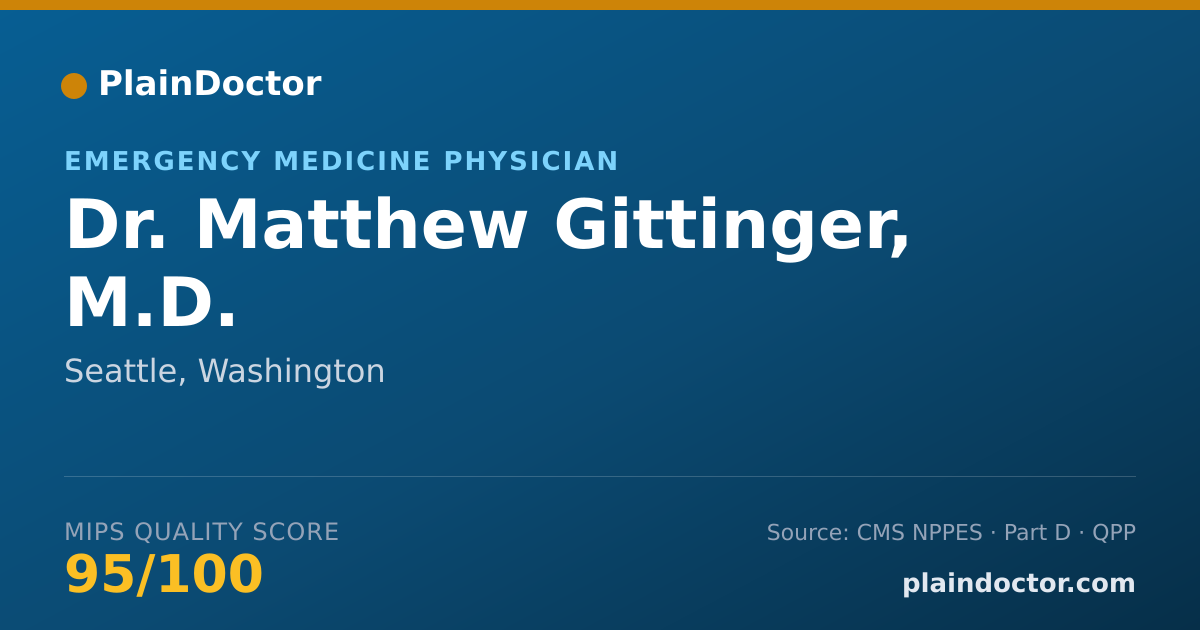 Shareable card for Matthew Gittinger, M.D. - Emergency Medicine Physician, Seattle, WA
