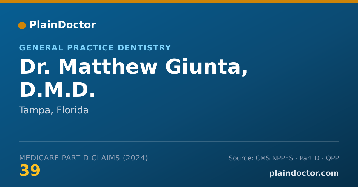 Shareable card for Matthew Giunta, D.M.D. - General Practice Dentistry, Tampa, FL