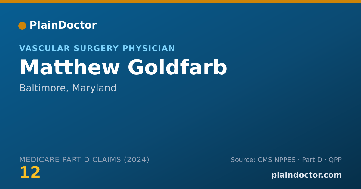 Shareable card for Matthew Goldfarb - Vascular Surgery Physician, Baltimore, MD
