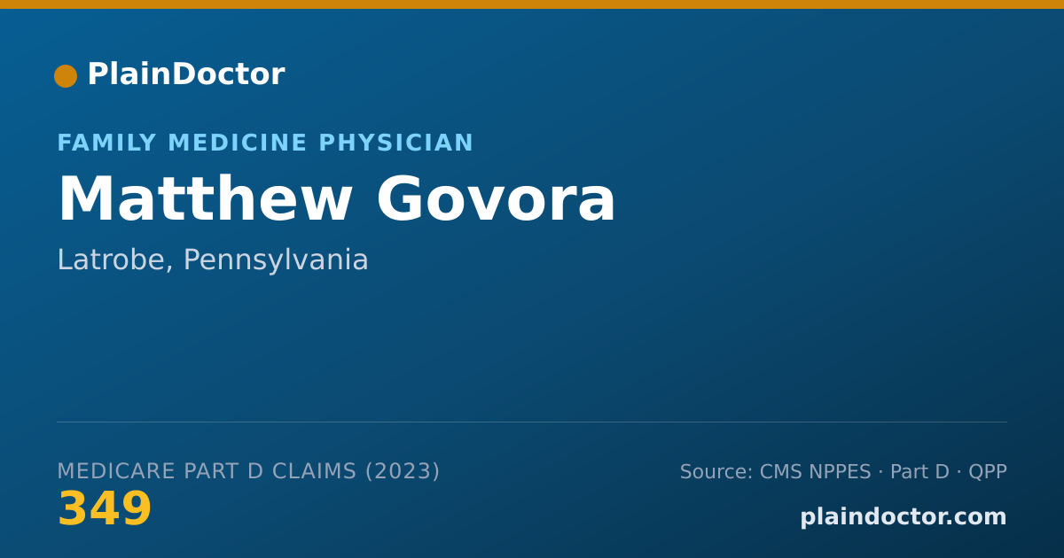 Shareable card for Matthew Govora - Family Medicine Physician, Latrobe, PA