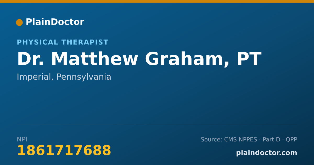 Shareable card for Matthew Graham, PT - Physical Therapist, Imperial, PA