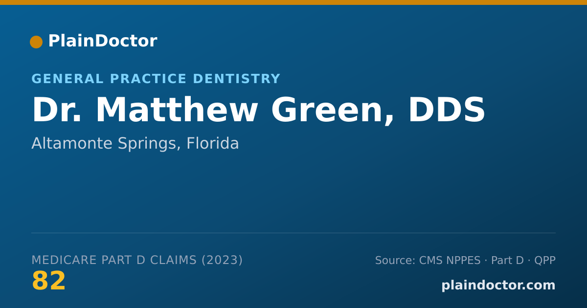Shareable card for Matthew Green, DDS - General Practice Dentistry, Altamonte Springs, FL