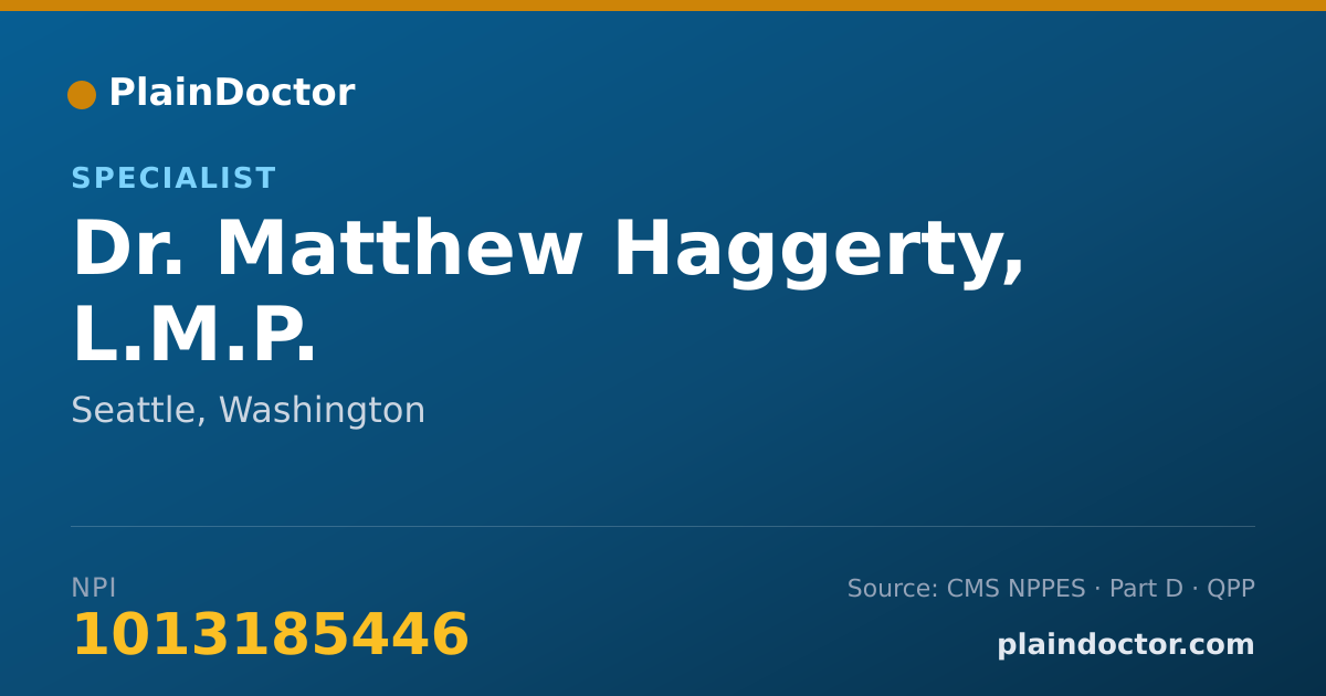 Shareable card for Matthew Haggerty, L.M.P. - Specialist, Seattle, WA
