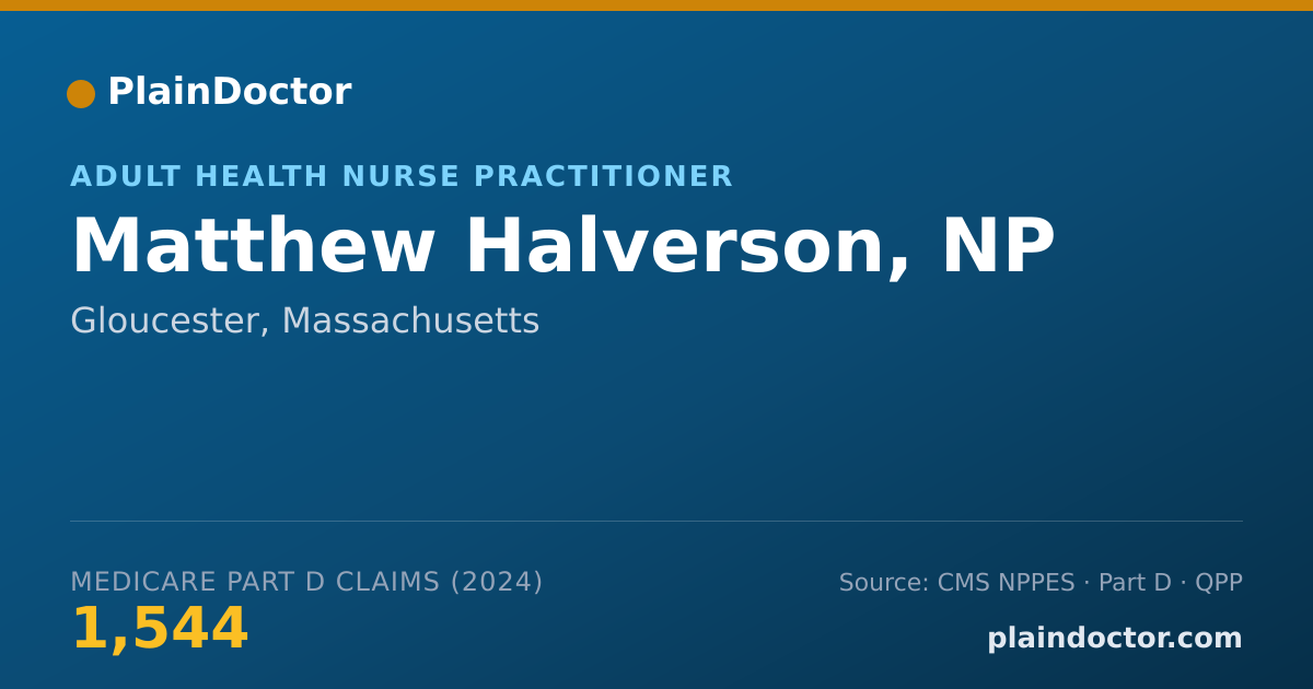 Shareable card for Matthew Halverson, NP - Adult Health Nurse Practitioner, Gloucester, MA