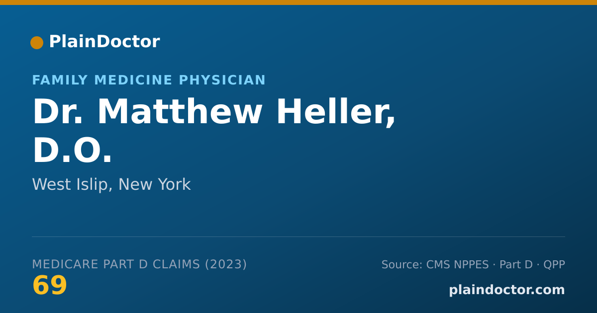 Shareable card for Matthew Heller, D.O. - Family Medicine Physician, West Islip, NY