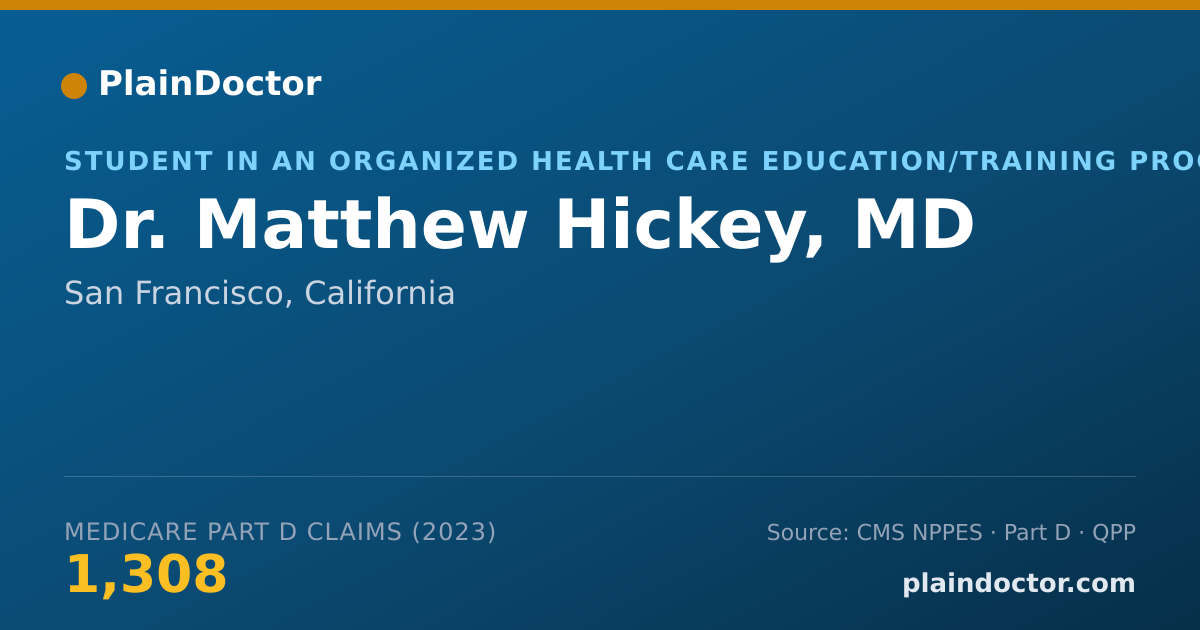 Shareable card for Matthew Hickey, MD - Student in an Organized Health Care Education/Training Program, San Francisco, CA