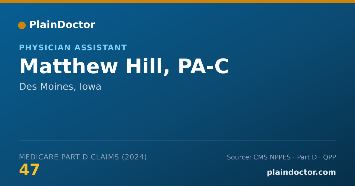Shareable card for Matthew Hill, PA-C - Student in an Organized Health Care Education/Training Program, Des Moines, IA