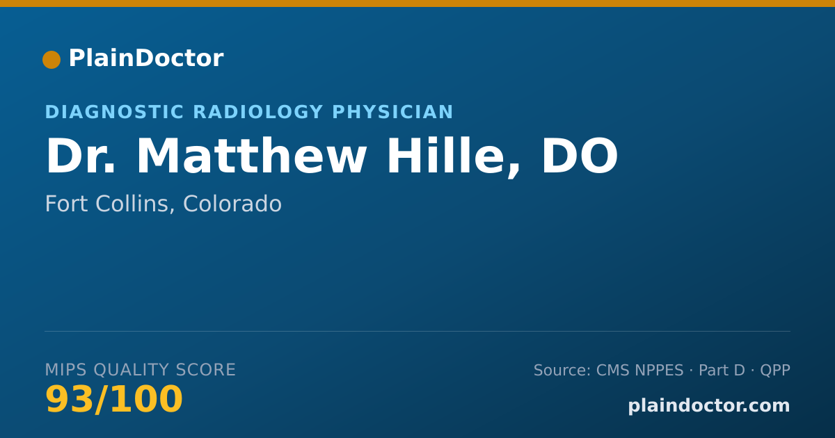 Shareable card for Matthew Hille, DO - Diagnostic Radiology Physician, Fort Collins, CO