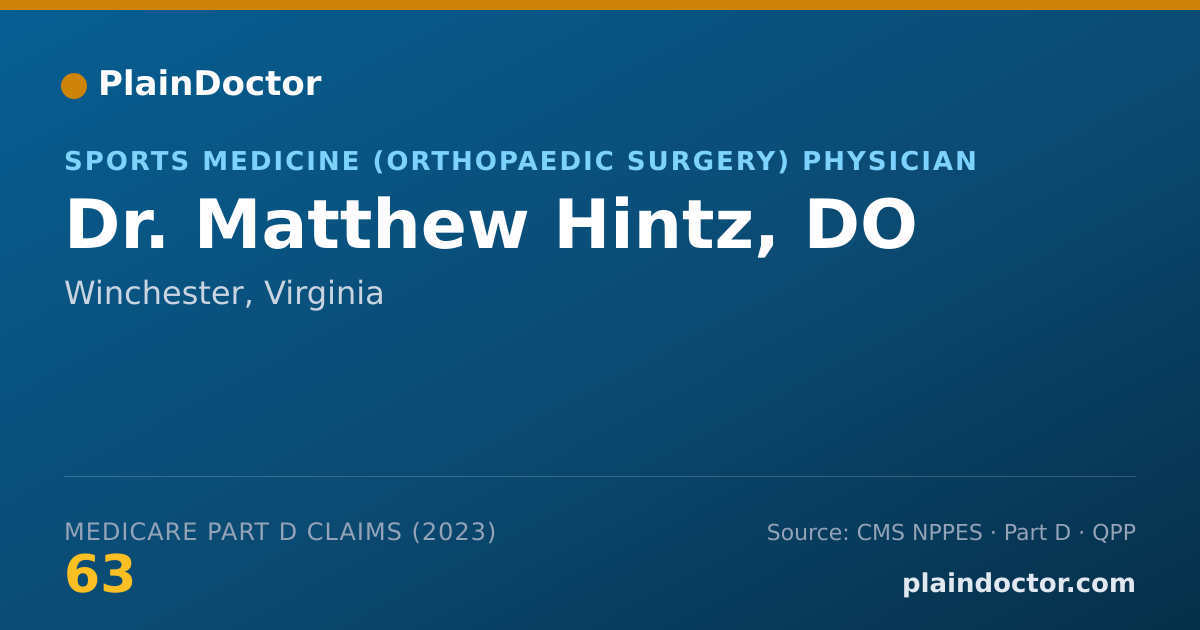 Shareable card for Matthew Hintz, DO - Sports Medicine (Orthopaedic Surgery) Physician, Winchester, VA