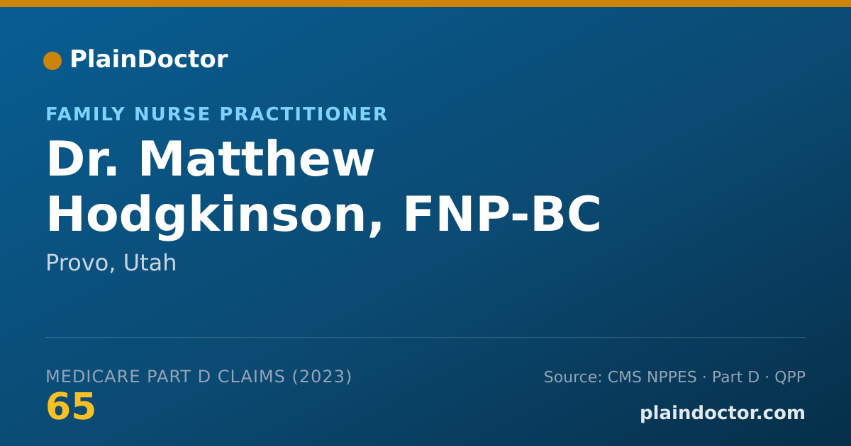 Shareable card for Matthew Hodgkinson, FNP-BC - Family Nurse Practitioner, Provo, UT