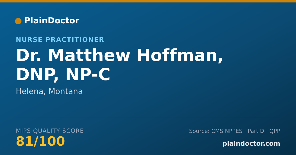 Shareable card for Matthew Hoffman, DNP, NP-C - Nurse Practitioner, Helena, MT
