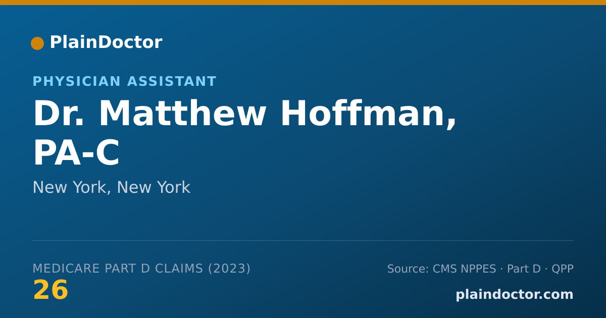 Shareable card for Matthew Hoffman, PA-C - Physician Assistant, New York, NY