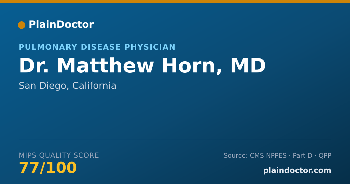 Shareable card for Matthew Horn, MD - Internal Medicine Physician, San Diego, CA