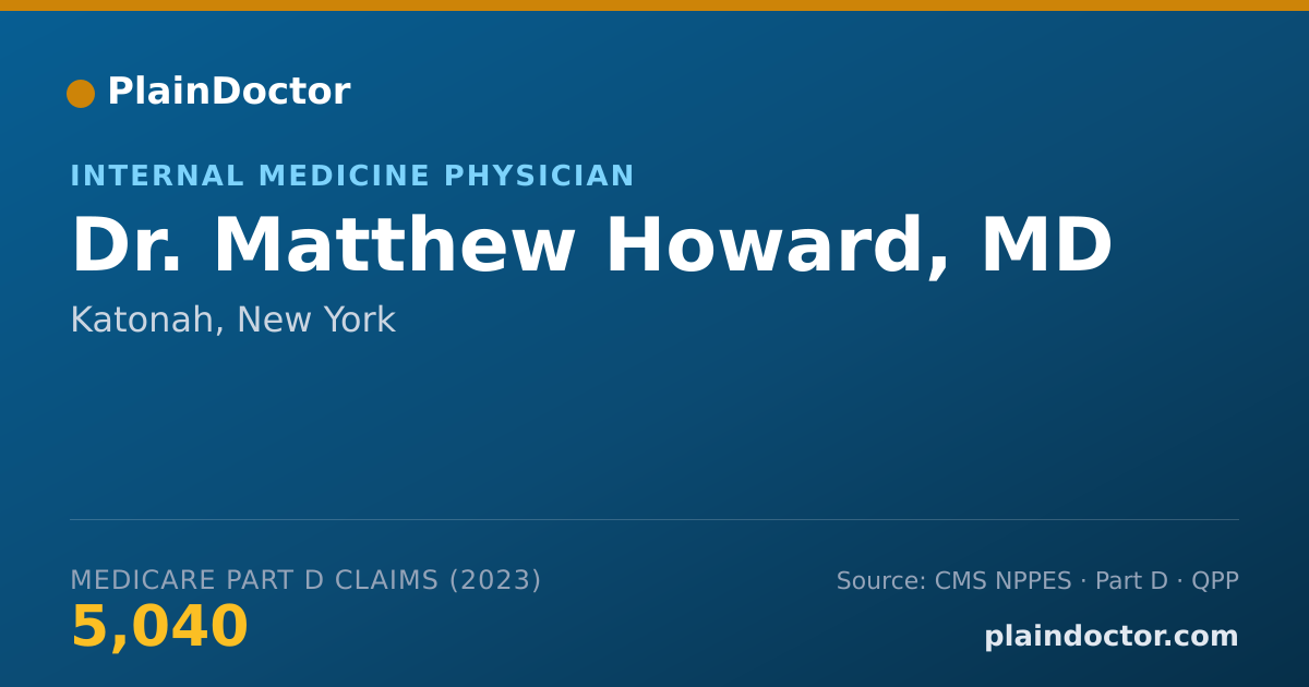 Shareable card for Matthew Howard, MD - Internal Medicine Physician, Katonah, NY