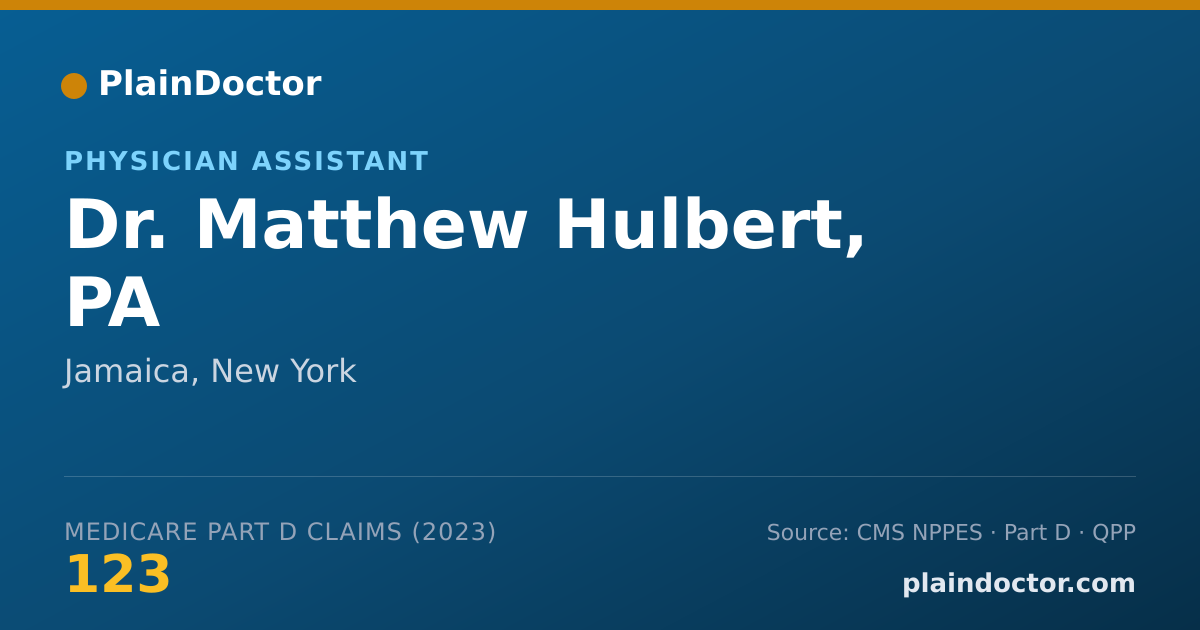 Shareable card for Matthew Hulbert, PA - Physician Assistant, Jamaica, NY