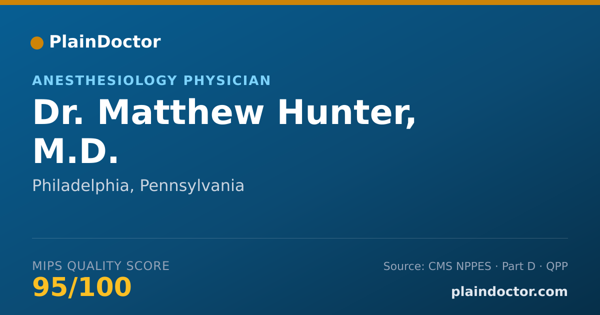 Shareable card for Matthew Hunter, M.D. - Internal Medicine Physician, Philadelphia, PA