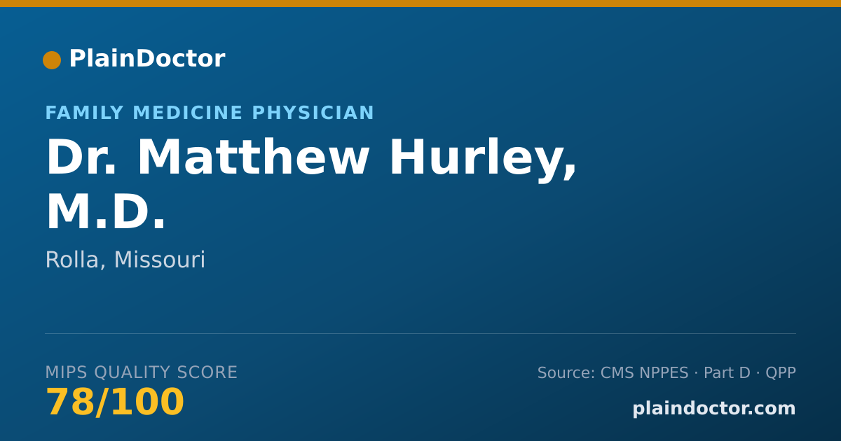 Shareable card for Matthew Hurley, M.D. - Family Medicine Physician, Rolla, MO