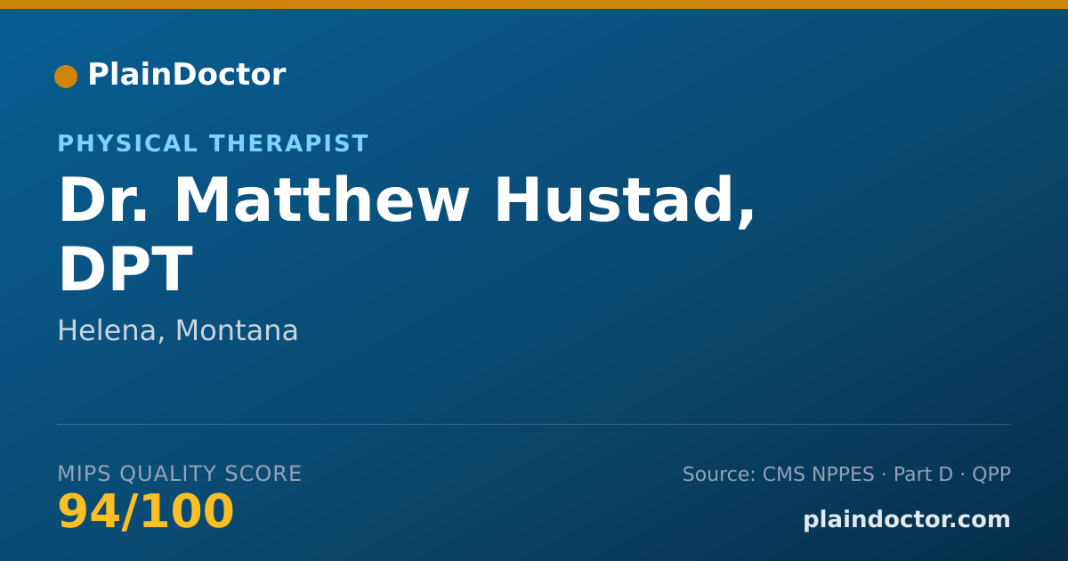 Shareable card for Matthew Hustad, DPT - Physical Therapist, Helena, MT