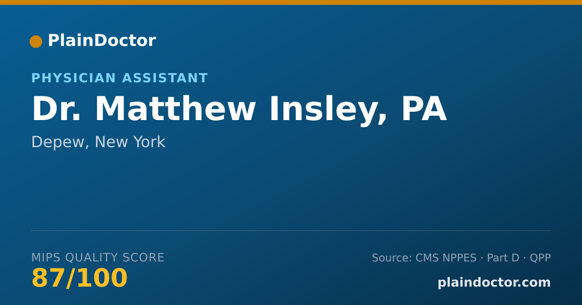Shareable card for Matthew Insley, PA - Physician Assistant, Depew, NY