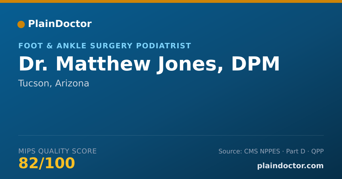 Shareable card for Matthew Jones, DPM - Foot & Ankle Surgery Podiatrist, Tucson, AZ