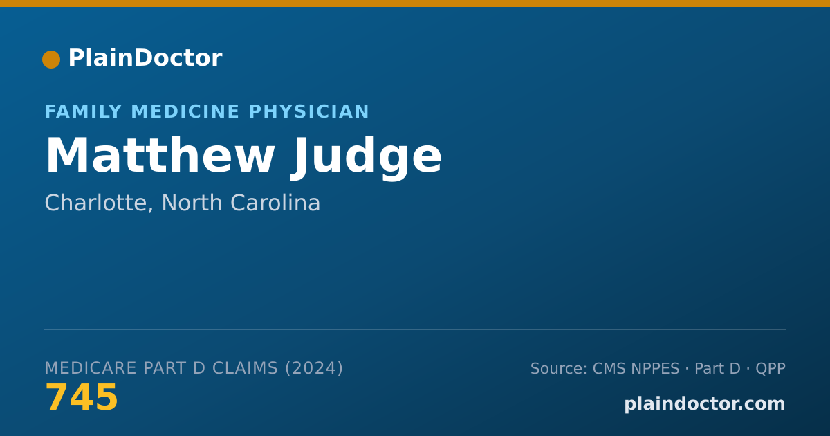 Shareable card for Matthew Judge - Family Medicine Physician, Charlotte, NC
