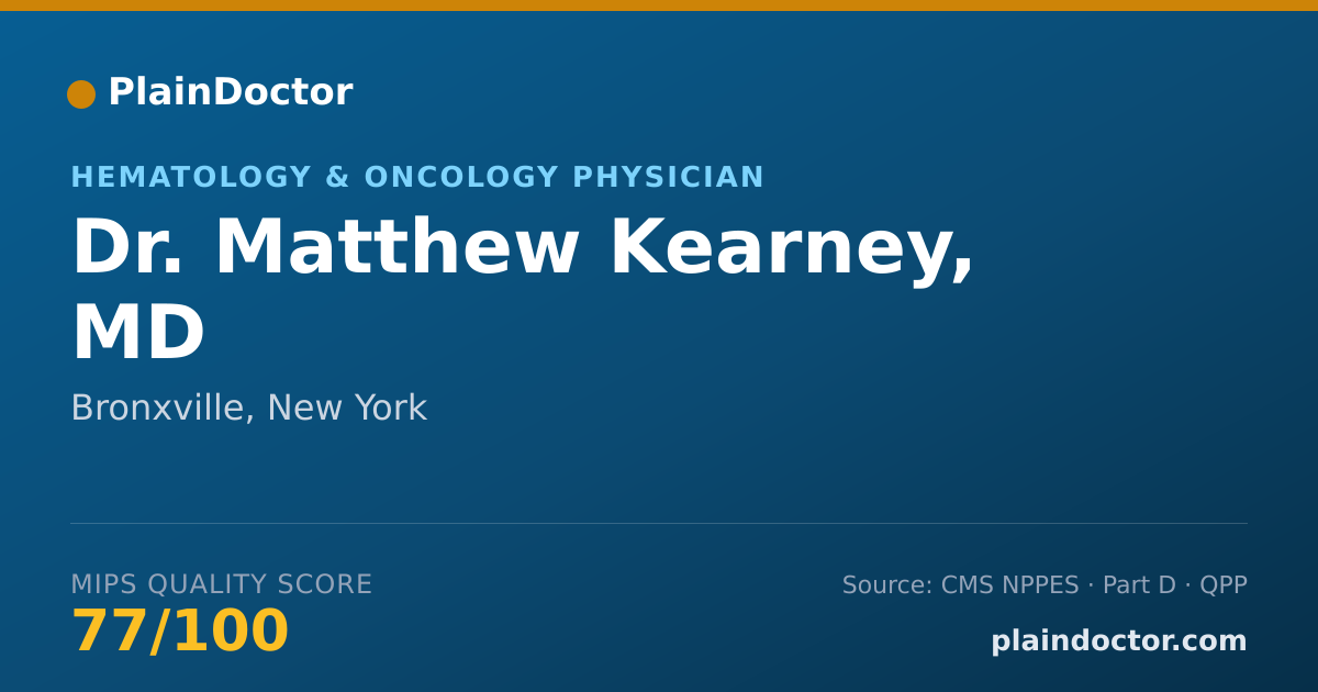 Shareable card for Matthew Kearney, MD - Hematology & Oncology Physician, Bronxville, NY
