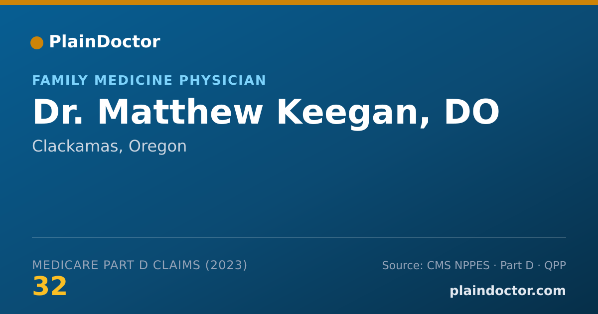 Shareable card for Matthew Keegan, DO - Family Medicine Physician, Clackamas, OR