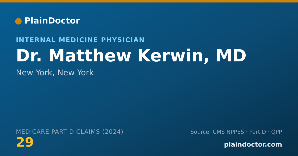 Shareable card for Matthew Kerwin, MD - Internal Medicine Physician, New York, NY