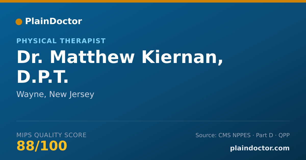 Shareable card for Matthew Kiernan, D.P.T. - Physical Therapist, Wayne, NJ