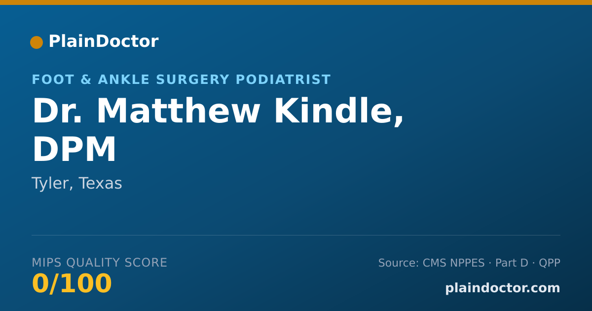 Shareable card for Matthew Kindle, DPM - Foot & Ankle Surgery Podiatrist, Tyler, TX