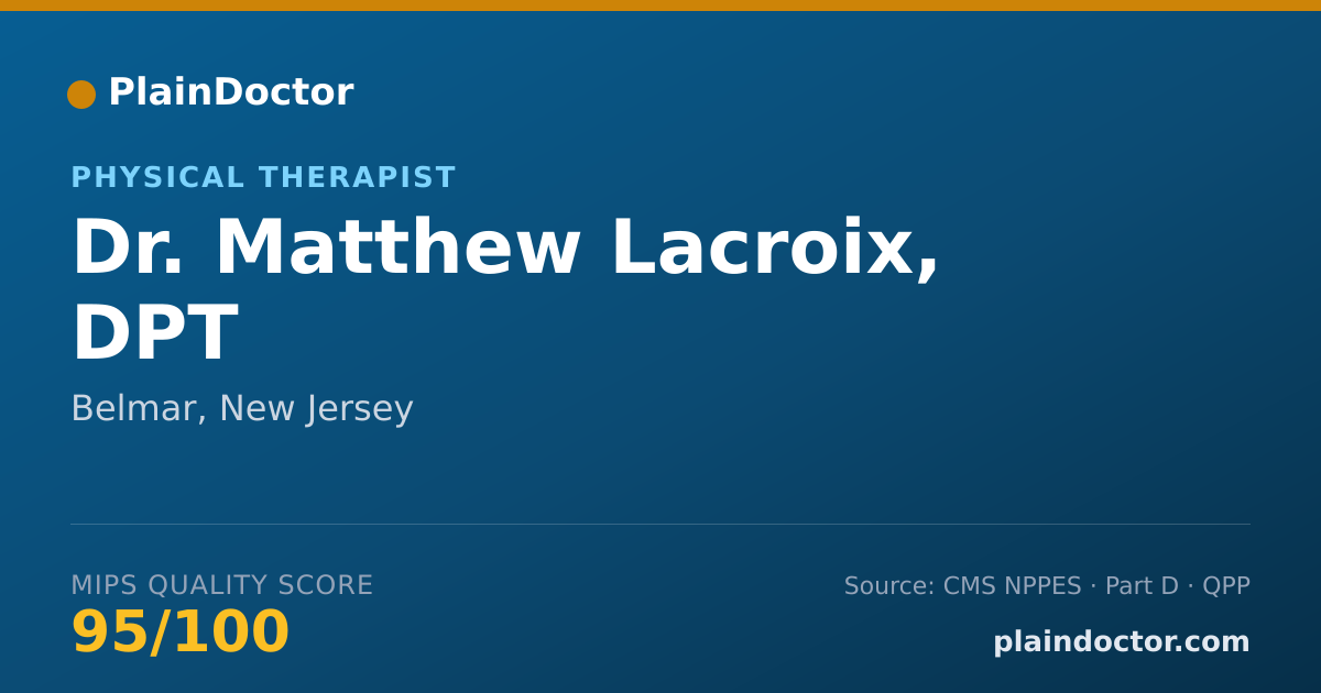 Shareable card for Matthew Lacroix, DPT - Physical Therapist, Belmar, NJ