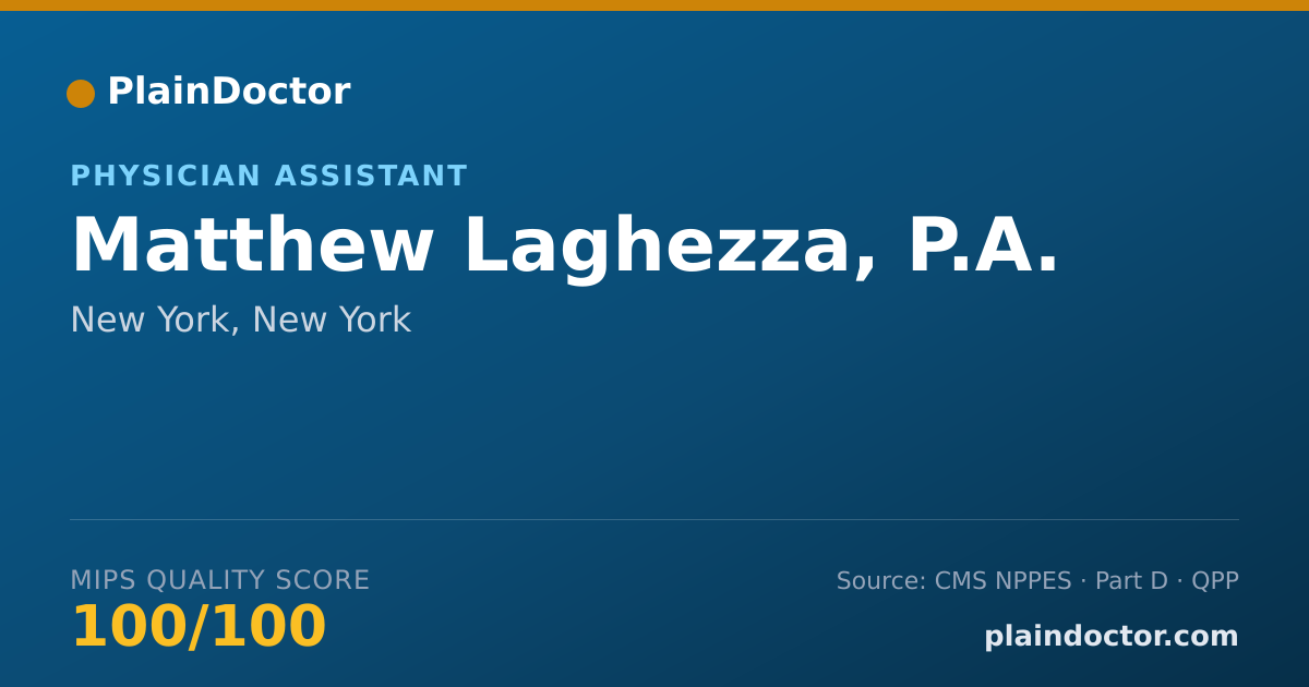 Shareable card for Matthew Laghezza, P.A. - Physician Assistant, New York, NY