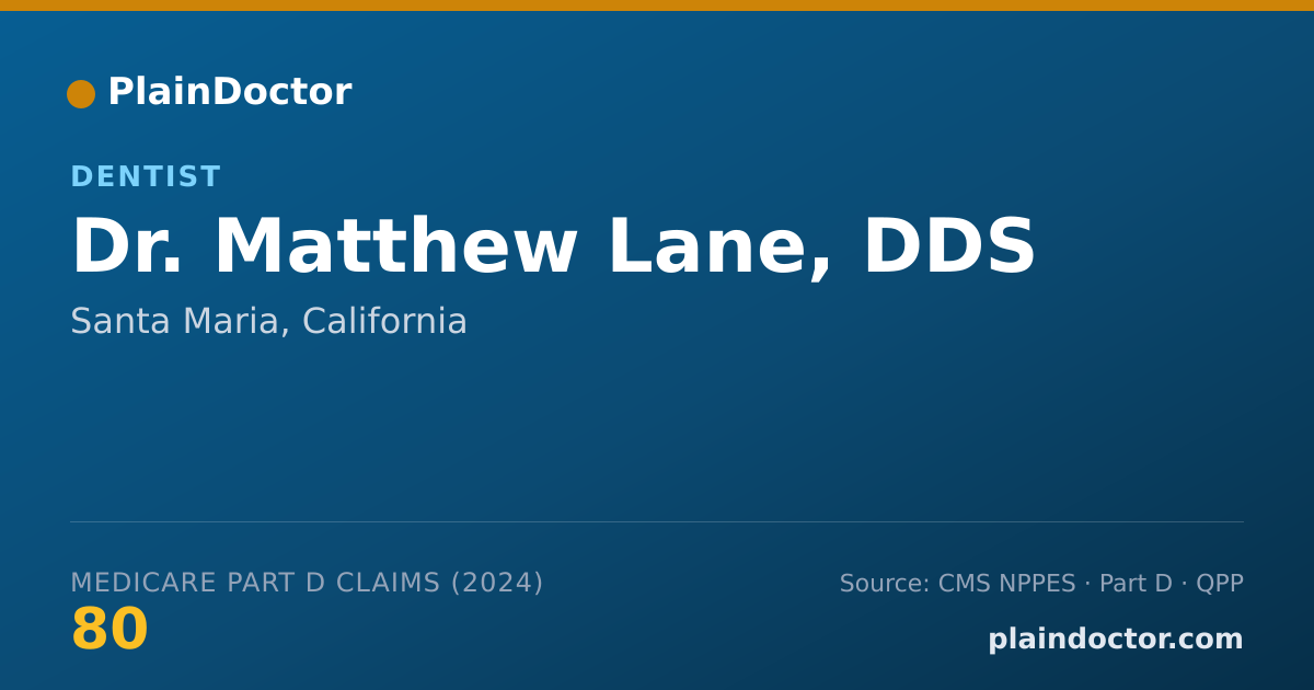 Shareable card for Matthew Lane, DDS - Dentist, Santa Maria, CA