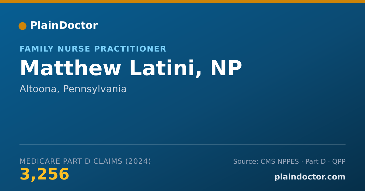 Shareable card for Matthew Latini, NP - Family Nurse Practitioner, Altoona, PA