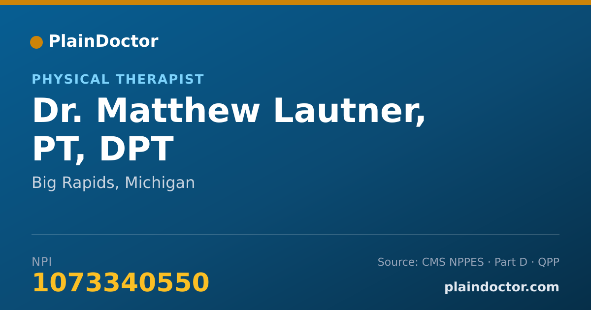 Shareable card for Matthew Lautner, PT, DPT - Physical Therapist, Big Rapids, MI