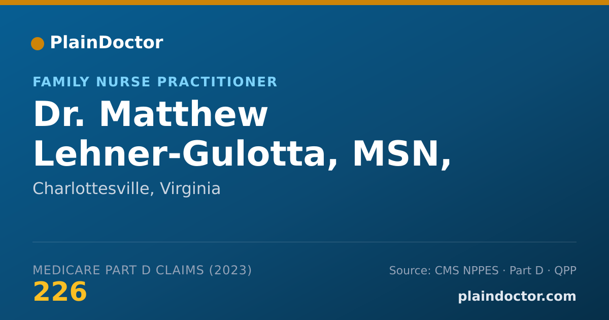 Shareable card for Matthew Lehner-Gulotta, MSN, FNP-C - Family Nurse Practitioner, Charlottesville, VA