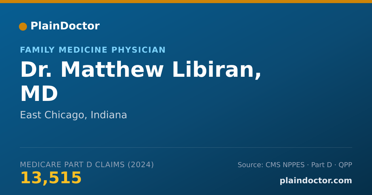 Shareable card for Matthew Libiran, MD - Family Medicine Physician, East Chicago, IN