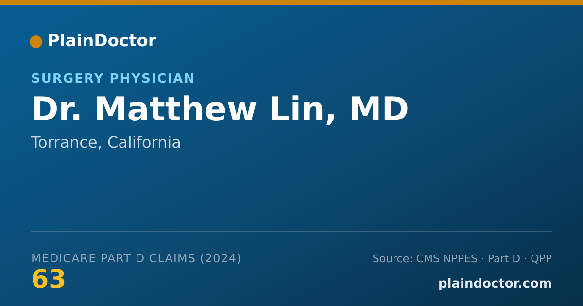 Shareable card for Matthew Lin, MD - Surgery Physician, Torrance, CA