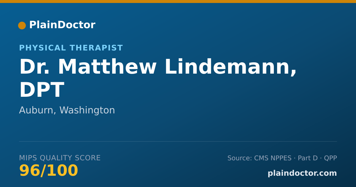 Shareable card for Matthew Lindemann, DPT - Physical Therapist, Auburn, WA