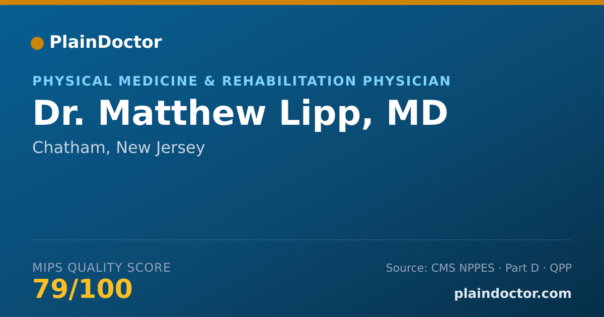 Shareable card for Matthew Lipp, MD - Physical Medicine & Rehabilitation Physician, Chatham, NJ