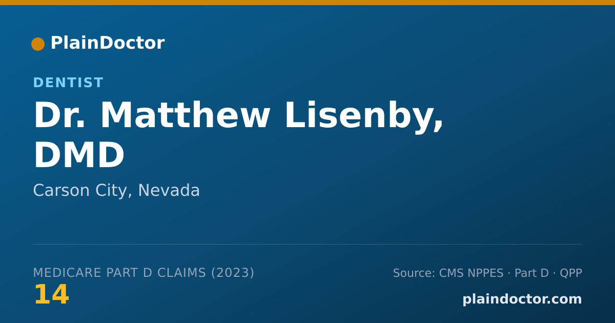 Shareable card for Matthew Lisenby, DMD - Dentist, Carson City, NV