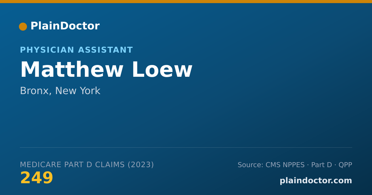 Shareable card for Matthew Loew - Physician Assistant, Bronx, NY
