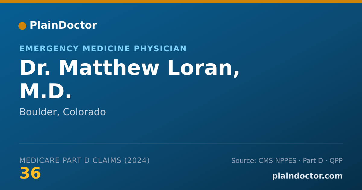 Shareable card for Matthew Loran, M.D. - Emergency Medicine Physician, Boulder, CO