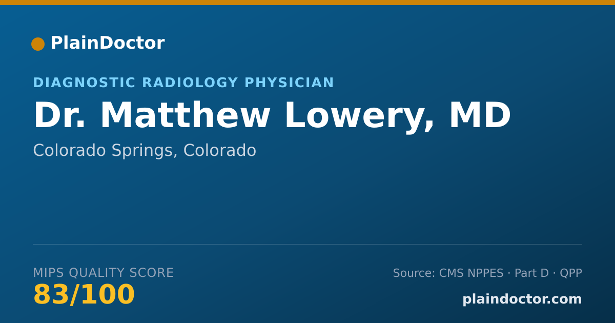 Shareable card for Matthew Lowery, MD - Diagnostic Radiology Physician, Colorado Springs, CO