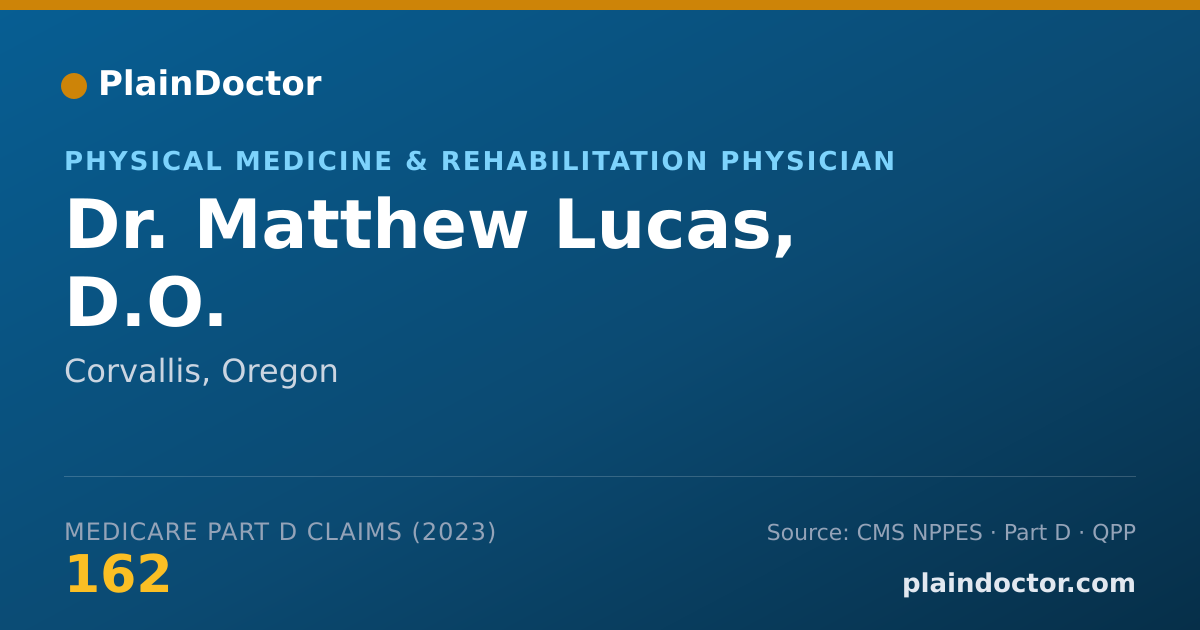 Shareable card for Matthew Lucas, D.O. - Physical Medicine & Rehabilitation Physician, Corvallis, OR