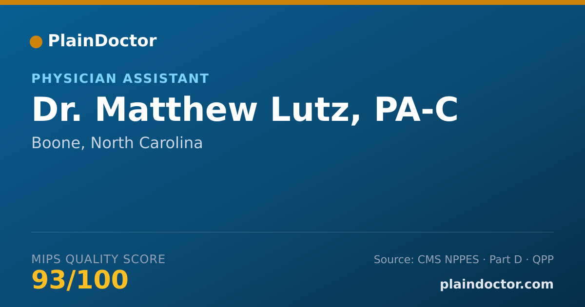 Shareable card for Matthew Lutz, PA-C - Physician Assistant, Boone, NC