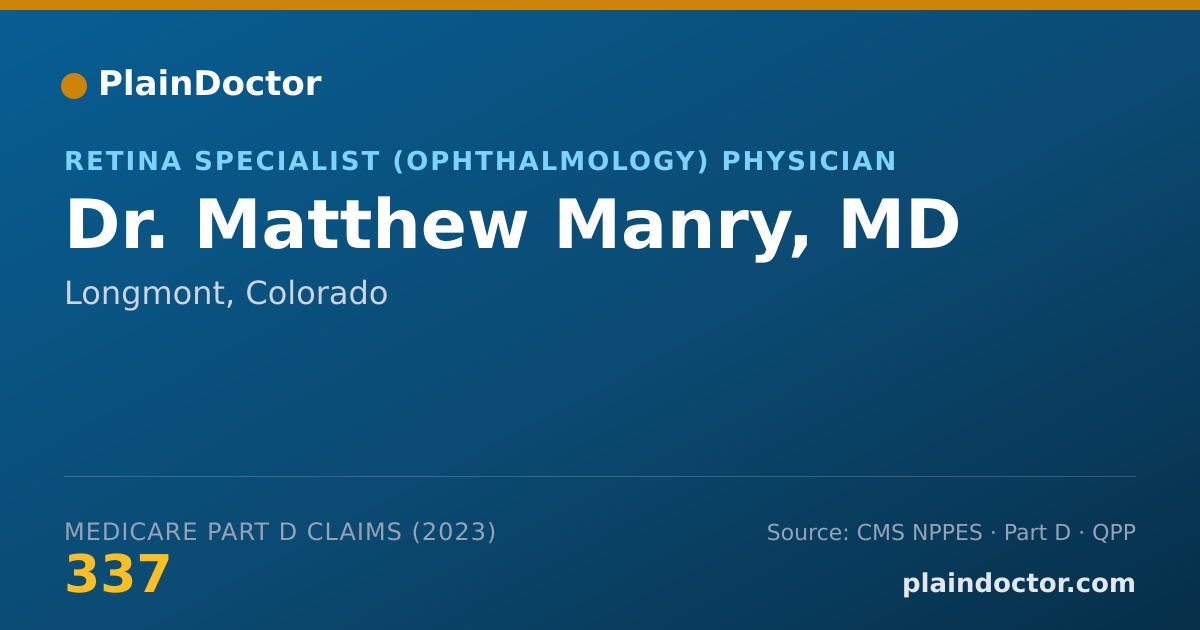 Shareable card for Matthew Manry, MD - Retina Specialist (Ophthalmology) Physician, Longmont, CO