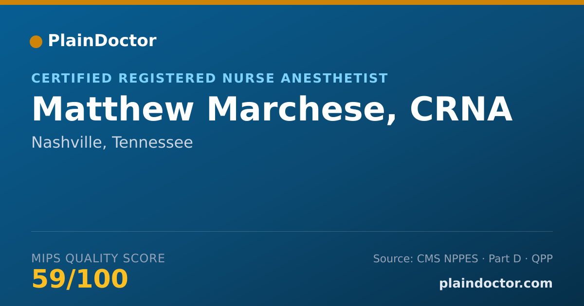 Shareable card for Matthew Marchese, CRNA - Certified Registered Nurse Anesthetist, Nashville, TN